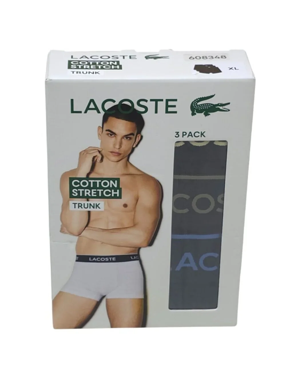 Lacoste Mens Cotton Stretch Trunk 3-Pack XL Comfortable Breathable Boxer Briefs